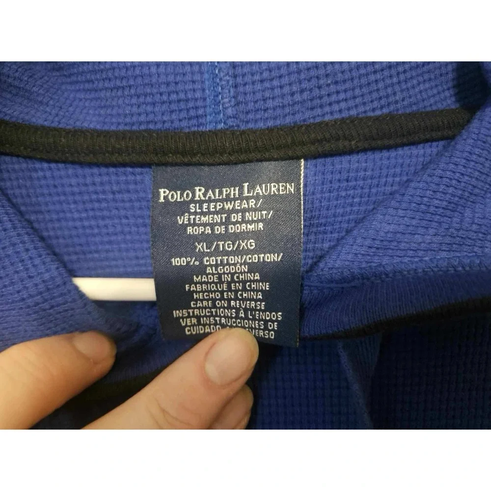 Men's Polo Ralph Lauren Sleepwear Hoodie‎ Pullover Long Sleeve Blue Size XL